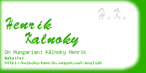henrik kalnoky business card