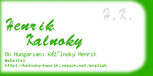 henrik kalnoky business card